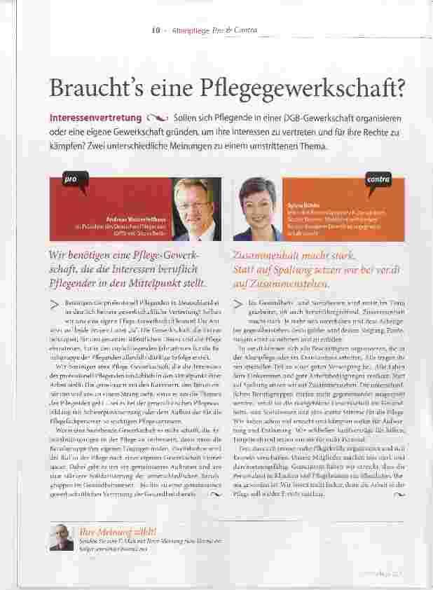 Vorschauseite 1: Braucht es eine Pflegegewerkschaft?