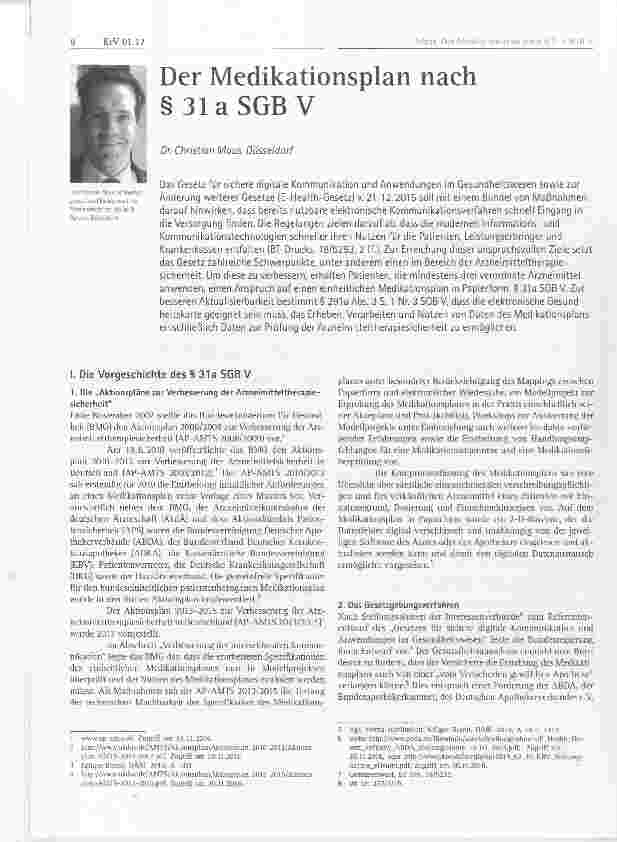 Vorschauseite 1: Der Medikationsplan nach § 31a SGB V