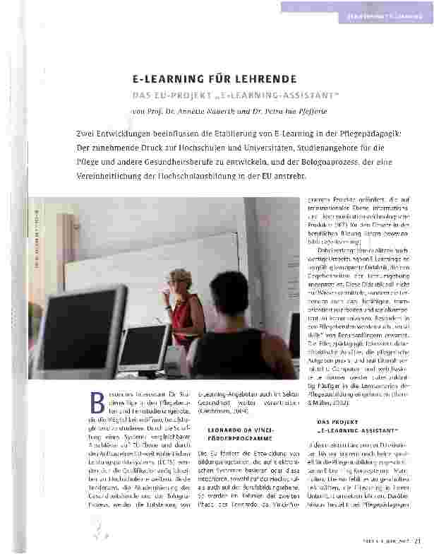Vorschauseite 1: E-LEARNING FÜR LEHRENDE