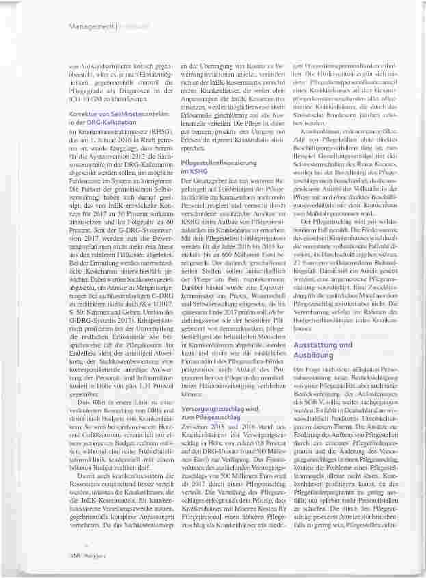 Vorschauseite 5: Pflege im DRG-System 2017 An Gewicht gewonnen