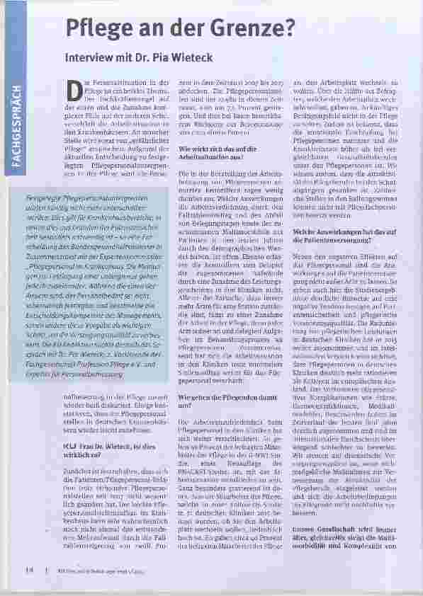 Vorschauseite 1: Pflege an der Grenze?