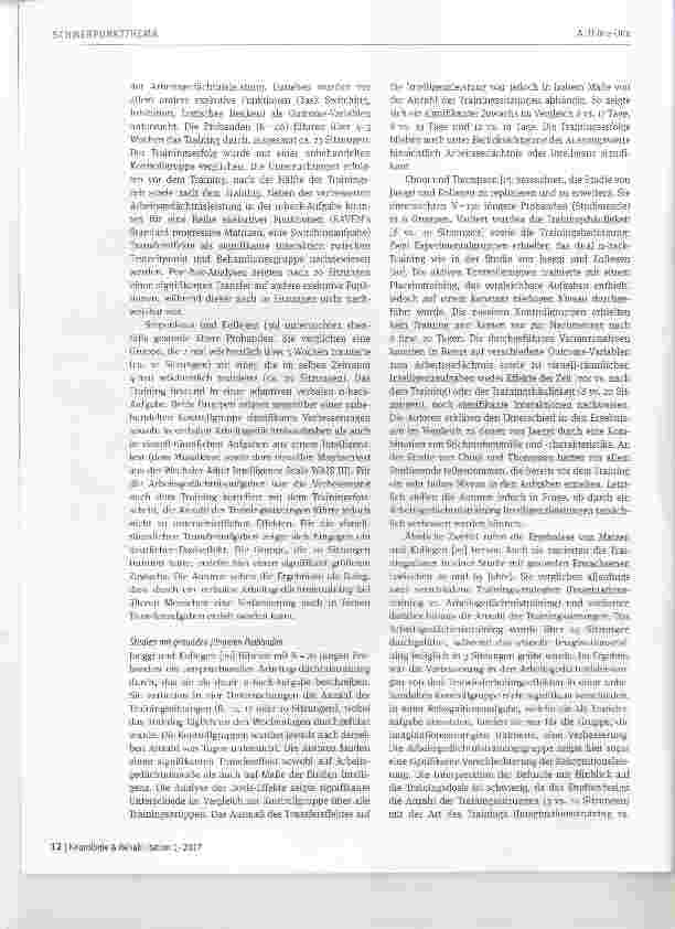 Vorschauseite 4: Dosis-Wirkungs-Beziehungen in der Neurorehabilitation kognitiver Funktionen am Beispiel des Arbeitsgedächtnistrainings