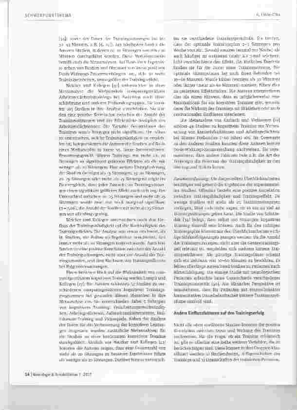 Vorschauseite 6: Dosis-Wirkungs-Beziehungen in der Neurorehabilitation kognitiver Funktionen am Beispiel des Arbeitsgedächtnistrainings