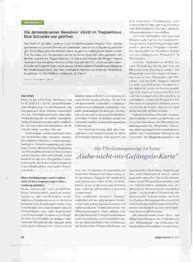 Vorschauseite 3: Und wenn doch einmal etwas passiert? Haftungsproblematiken in der Pflege
