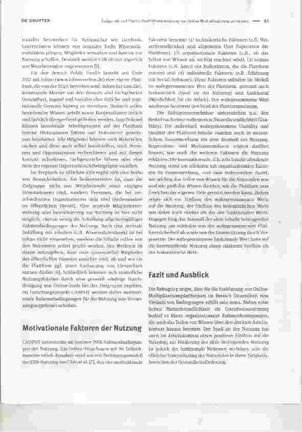 Vorschauseite 2: Gesundheitskompetenz vernetzen: Qualitatsentwicklung von Online- MuItiplikatorenplattformenHealth literacy networking: quality development of a health professionals community webs…