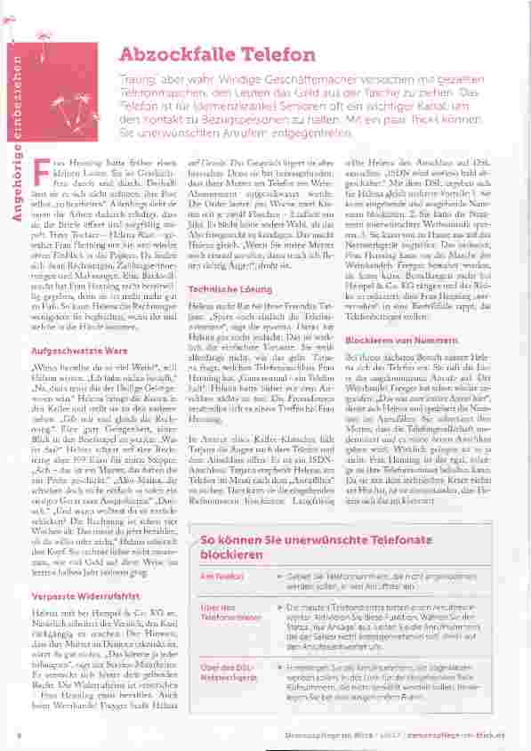 Vorschauseite 1: Abzockfalle Telefon