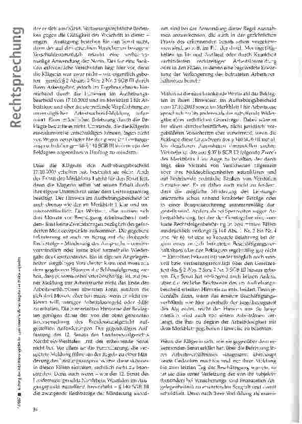 Vorschauseite 3: Kürzung des Arbeitslosengeldes bei unmissverständlicher Angabe des Meldezeitpunkts