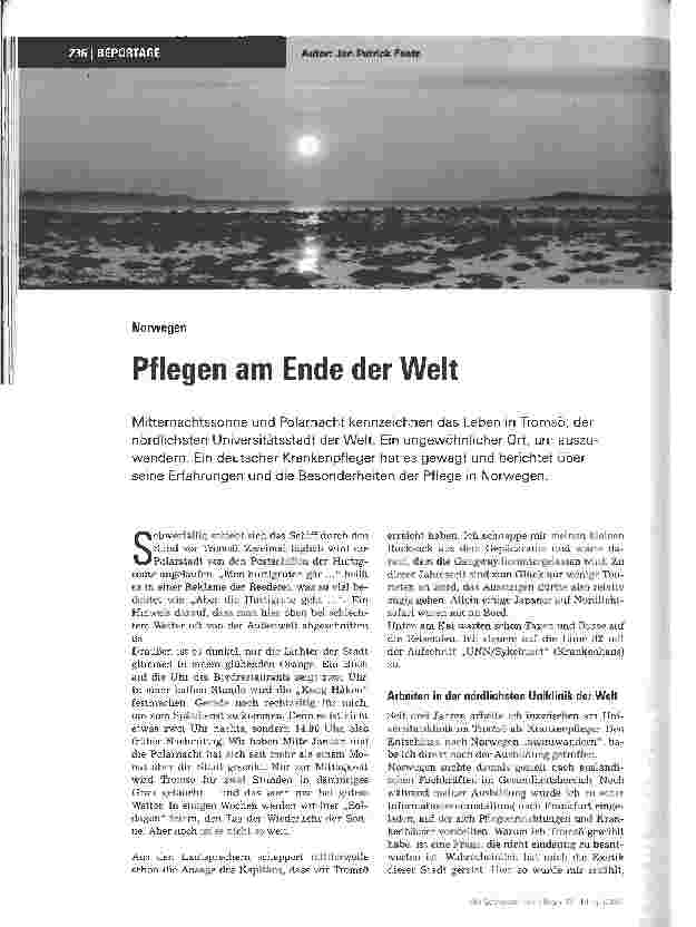 Vorschauseite 1: Pflegen am Ende der Welt