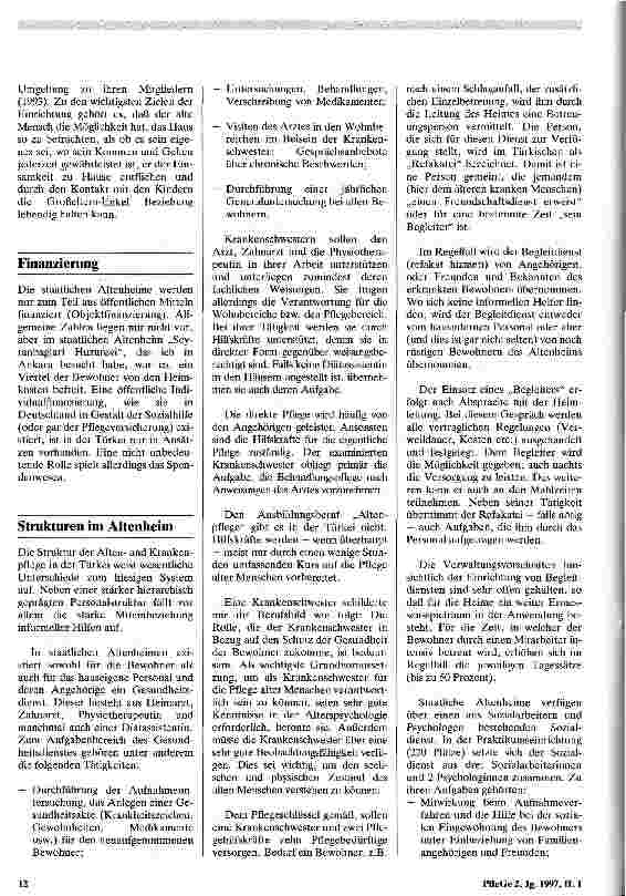 Vorschauseite 2: Altenhilfe in der Türkei