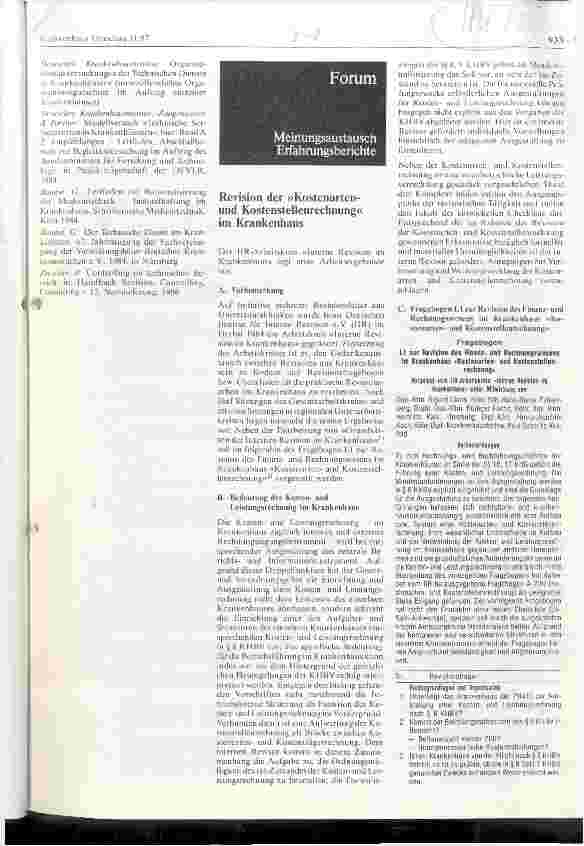Vorschauseite 1: Revision der Kostenarten und Kostenstellenrechnung im Krankenhaus