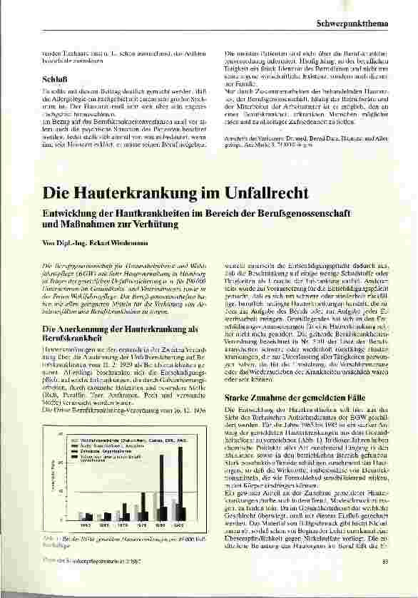 Vorschauseite 1: Die Hauterkrankung im Unfallrecht