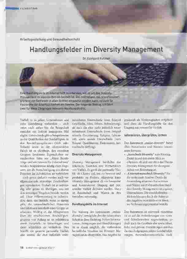 Vorschauseite 1: Handlungsfelder im Diversity Management