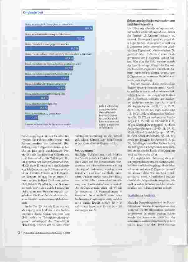 Vorschauseite 2: Trendprodukt E-Zigarette Einschätzung potenzieller Risiken durch Siebtund Achtklässler