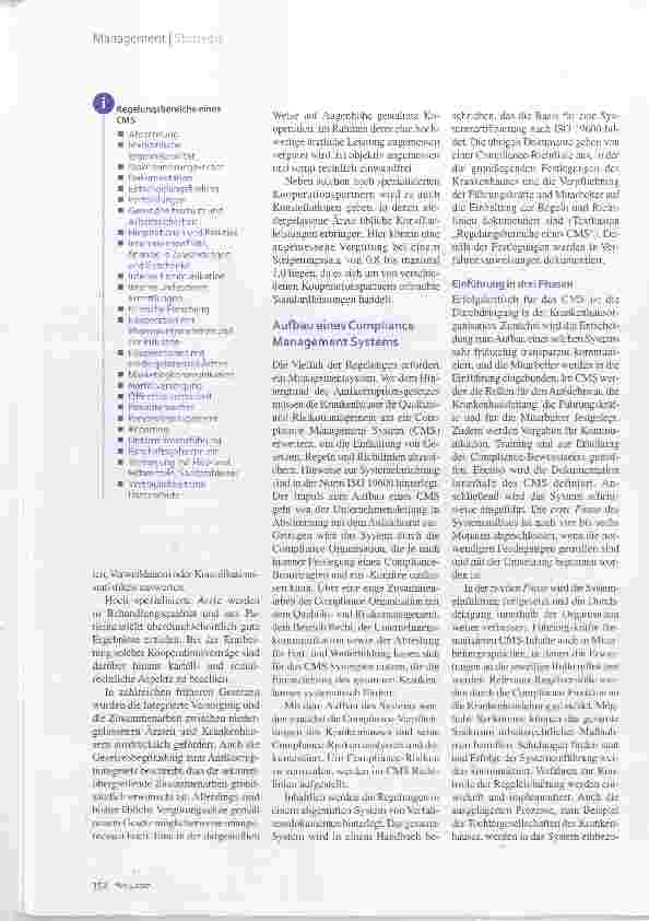 Vorschauseite 3: Aufbau eines Compliance Management Systems Transparenz schafft Vertrauen