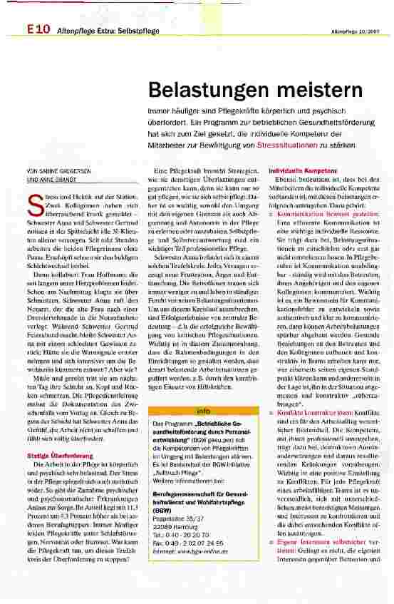 Vorschauseite 1: Belastungen meistern