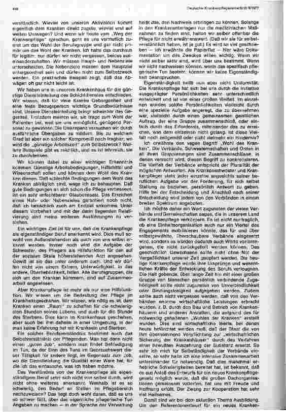 Vorschauseite 3: Wer oder was bestimmt Weg und Aufgaben der Krankenpflege Versuch einer Standortbestimmung und Orientierung
