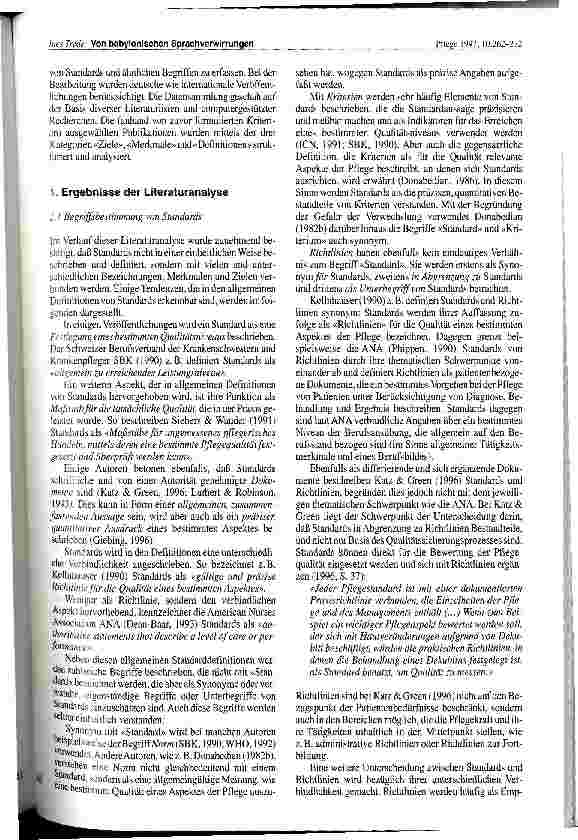 Vorschauseite 2: Von babylonischen Sprachverwirrungen Eine Literaturanalyse über Ziele und Merkmale von Pflegestandards