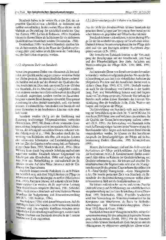 Vorschauseite 4: Von babylonischen Sprachverwirrungen Eine Literaturanalyse über Ziele und Merkmale von Pflegestandards