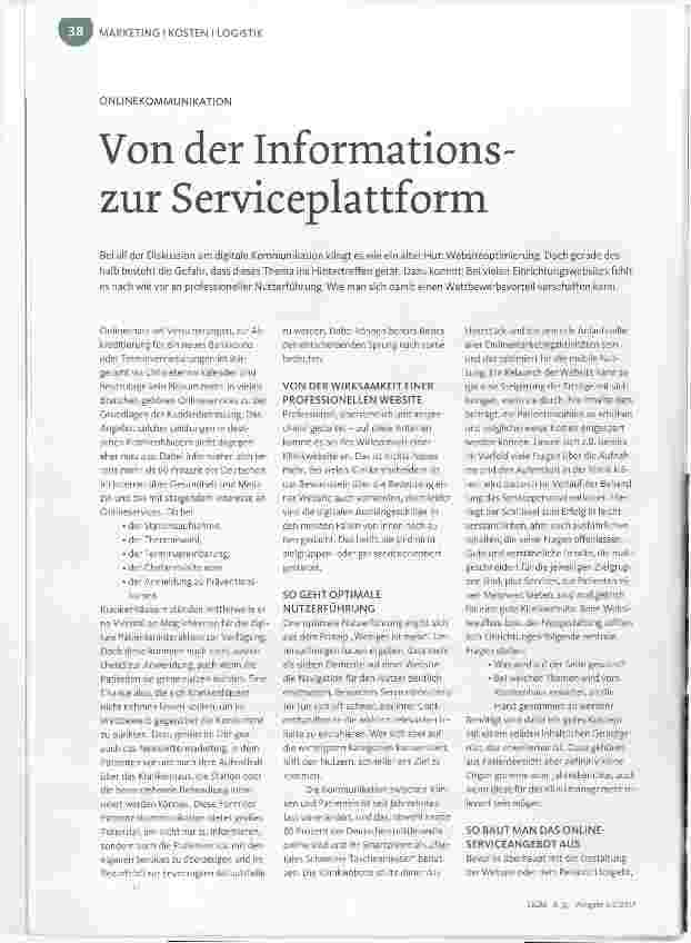 Vorschauseite 1: Von der Informationszur Serviceplattform