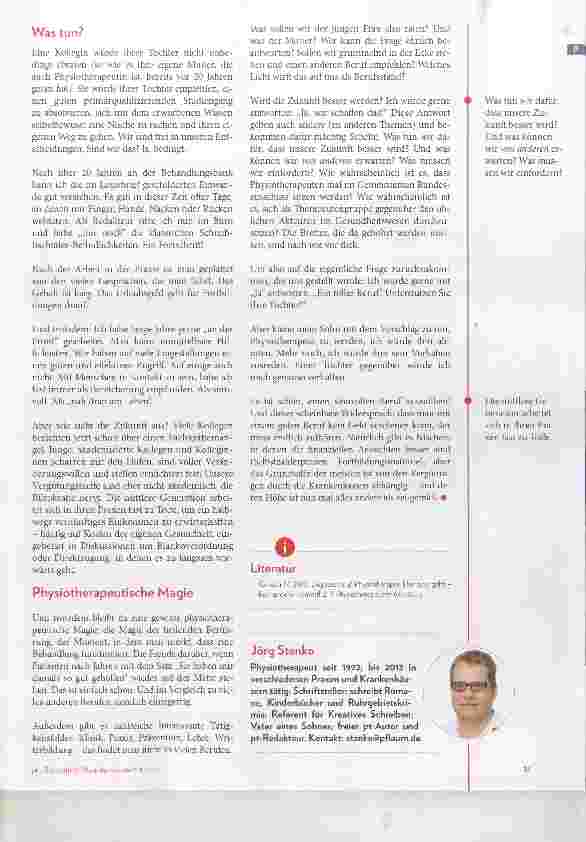Vorschauseite 2: Engpassberuf Physiotherapie? Leider: ja!