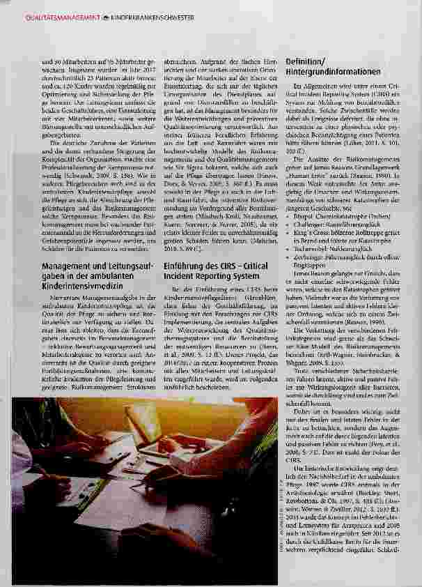 Vorschauseite 2: Optimierung des Risikomanagements in der ambulanten Kinderintensivpflege durch Einführung eines CIRS-Critical Inddent Reporting Systems