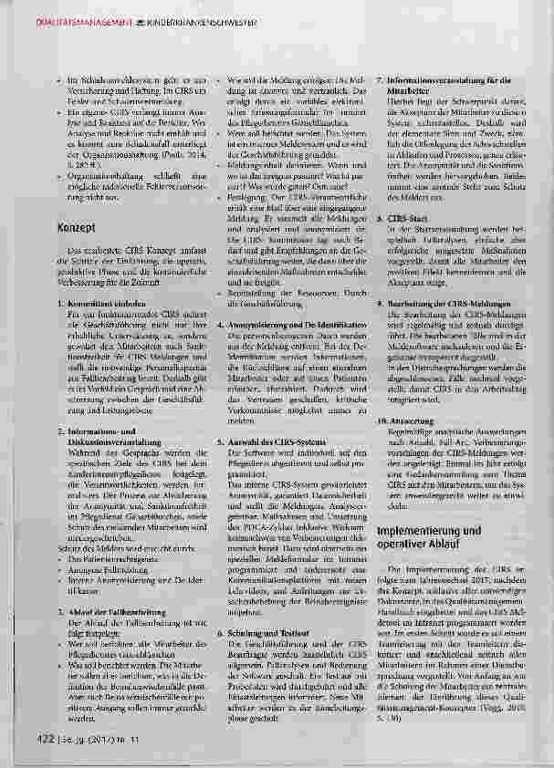 Vorschauseite 4: Optimierung des Risikomanagements in der ambulanten Kinderintensivpflege durch Einführung eines CIRS-Critical Inddent Reporting Systems