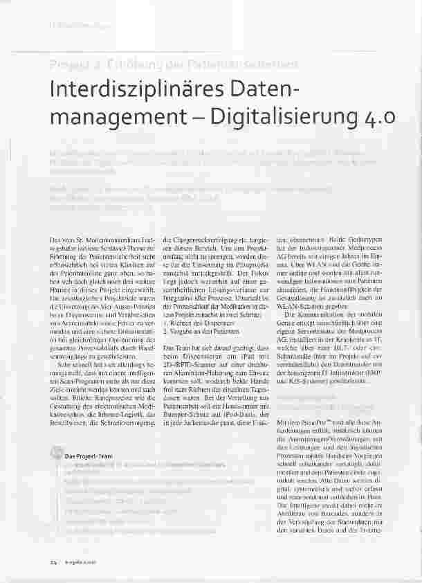 Vorschauseite 1: Interdisziplinäres Datenmanagement-Digitalisierung 4.0