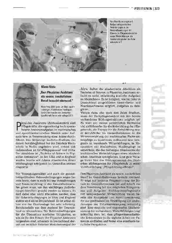 Vorschauseite 2: Physician Assistant -Top oder Flop für die Pflege?