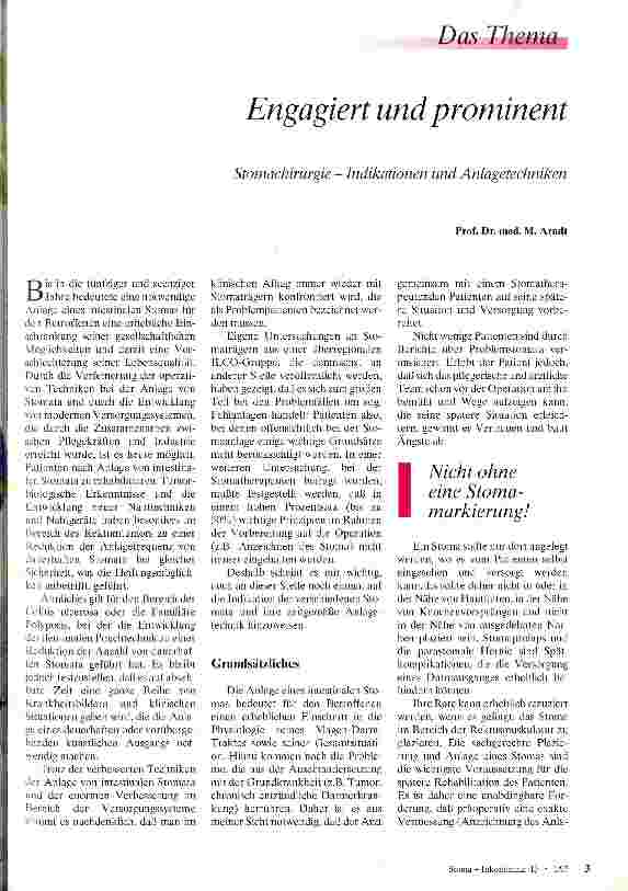Vorschauseite 1: Engagiert und prominent Stomachirurgie - Indikationen und Anlagetechniken