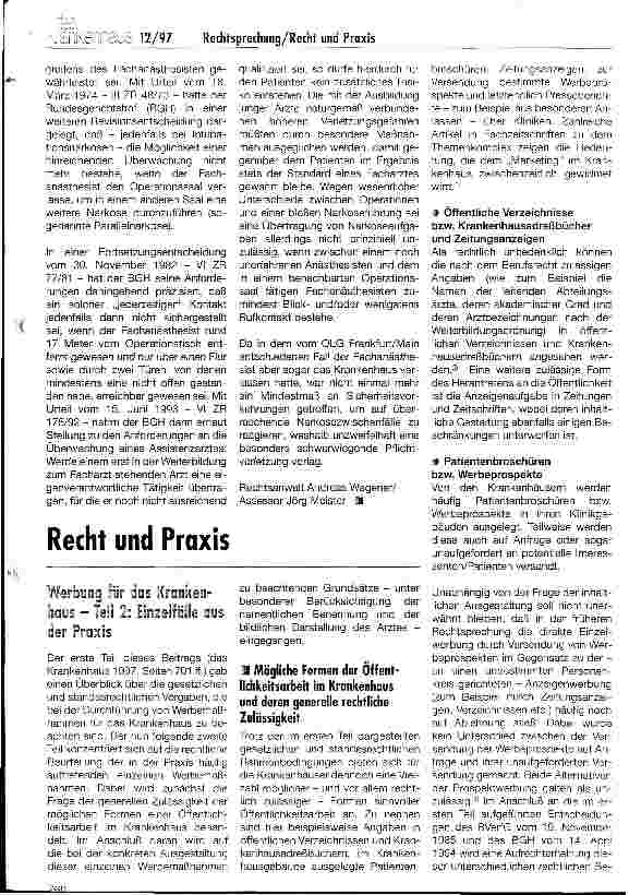 Vorschauseite 4: Fristlose Kündigung eines Belegarztvertrages/Anästhesieüberwachung