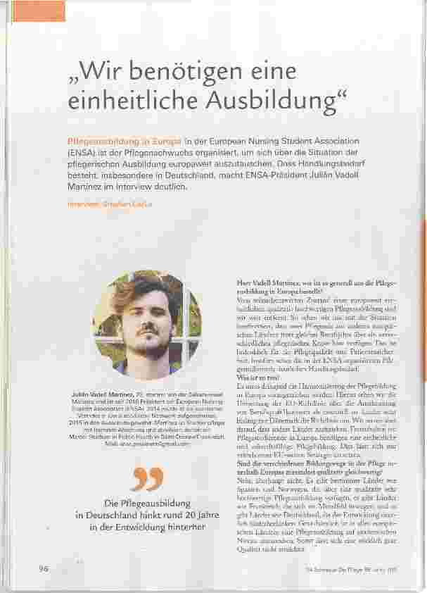 Vorschauseite 1: Wir benötigen eine einheitliche Ausbildung
