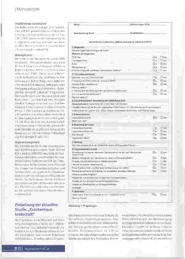 Vorschauseite 3: C. dificile-assoziierte Infektionen (GDI) in Münchner und Nürnberger Akutkliniken 2015 Ergebnisse einer aktuellen Erhebung zu Diagnostik, Surveillance, Hygienemanagement undMeldev…