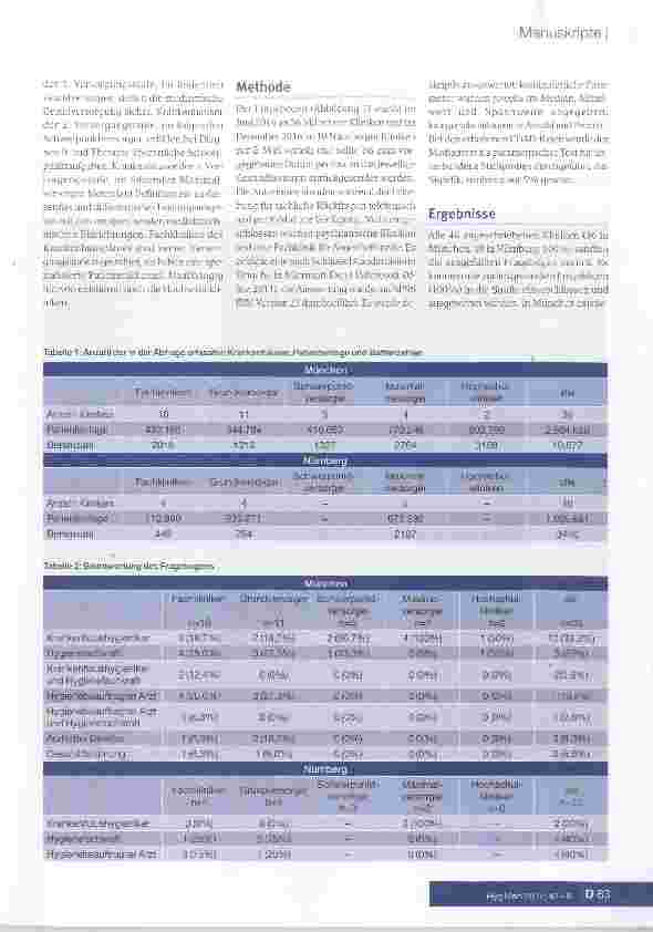 Vorschauseite 4: C. dificile-assoziierte Infektionen (GDI) in Münchner und Nürnberger Akutkliniken 2015 Ergebnisse einer aktuellen Erhebung zu Diagnostik, Surveillance, Hygienemanagement undMeldev…