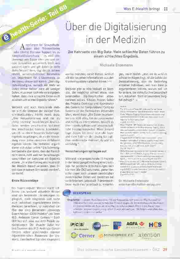 Vorschauseite 1: Über die Digitalisierung in der Medizin