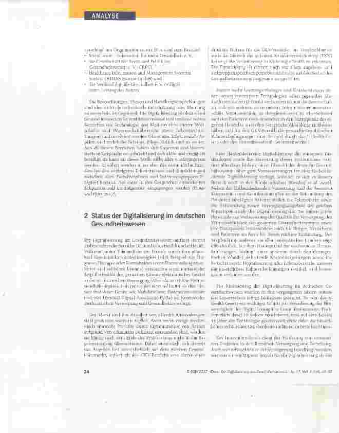 Vorschauseite 2: Die Digitalisierung des Gesundheitswesens - Handlungsempfehlungen für Politik und Akteure