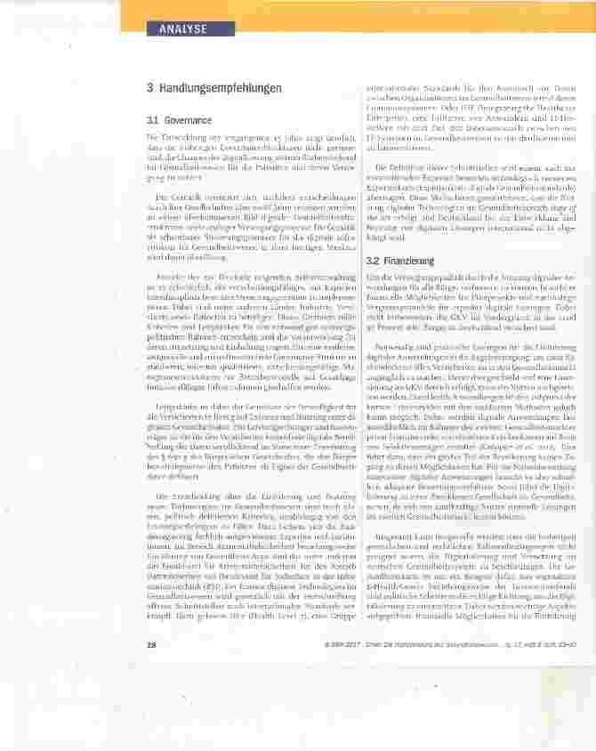 Vorschauseite 6: Die Digitalisierung des Gesundheitswesens - Handlungsempfehlungen für Politik und Akteure