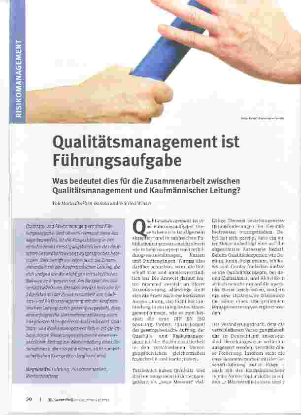 Vorschauseite 1: Qualitätsmanagement ist Führungsaufgabe
