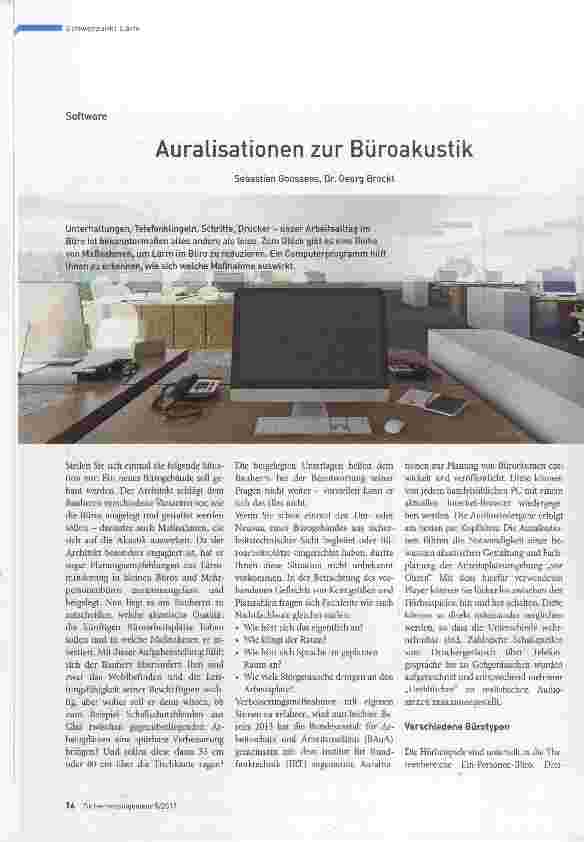 Vorschauseite 1: Auralisationen zur Büroakustik