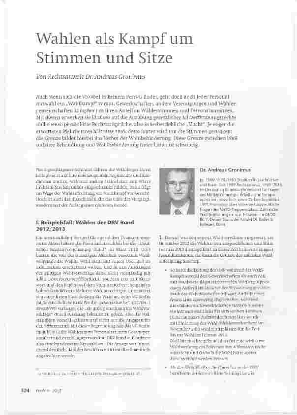 Vorschauseite 1: Wahlen als Kampf um Stimmen und Sitze
