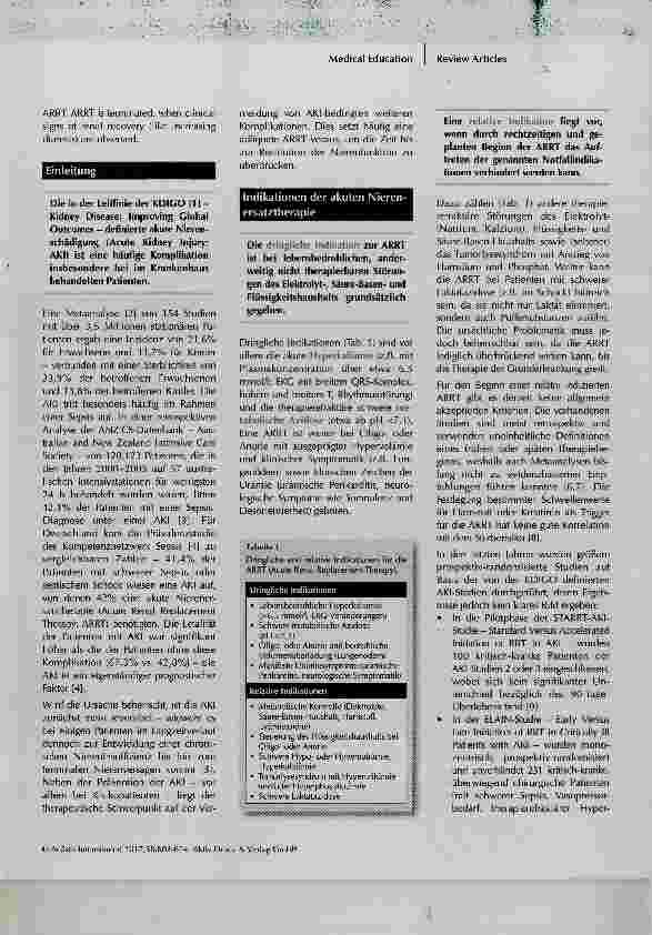 Vorschauseite 2: Akute Nierenersatztherapie