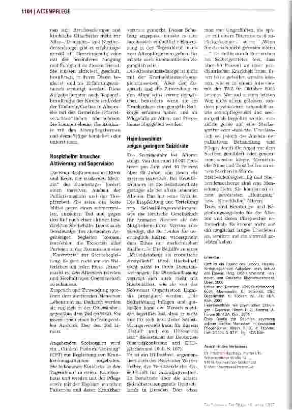 Vorschauseite 3: Patientenverfügungen auch für die Altenpflege?