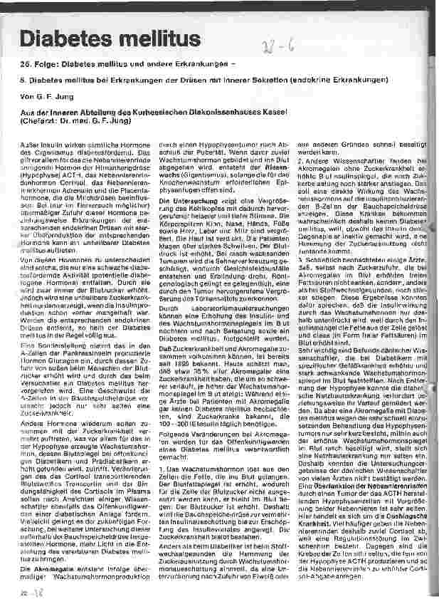 Vorschauseite 1: Diabetes mellitus 26. Folge: Diabetes mellitus und andere Erkrankungen