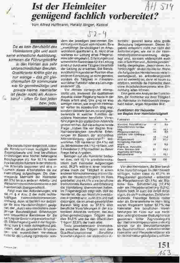 Vorschauseite 1: Ist der Heimleiter genügend fachlich vorbereitet?