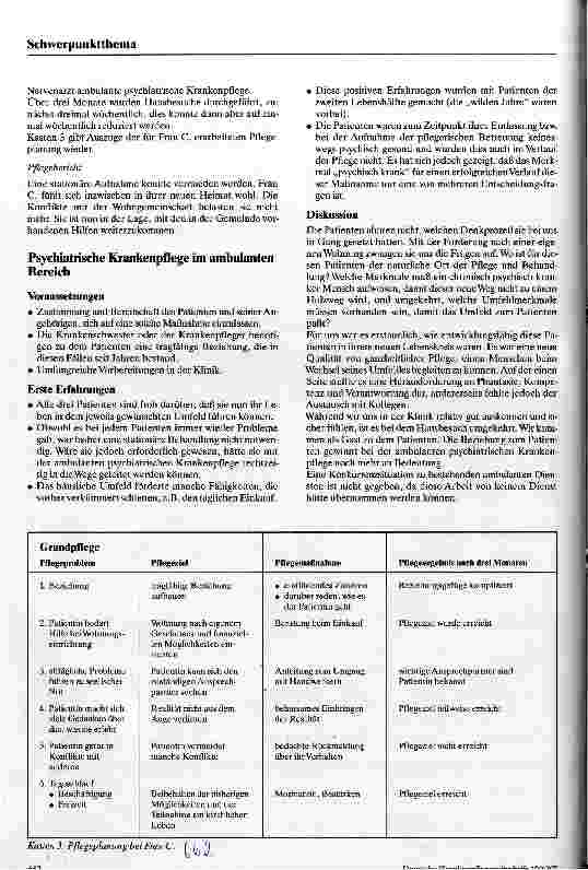 Vorschauseite 4: Ein neuer Ort psychiatrischer Krankenpflege Beispiele aus der Praxis ambulanter psychiatrischer Krankenpflege