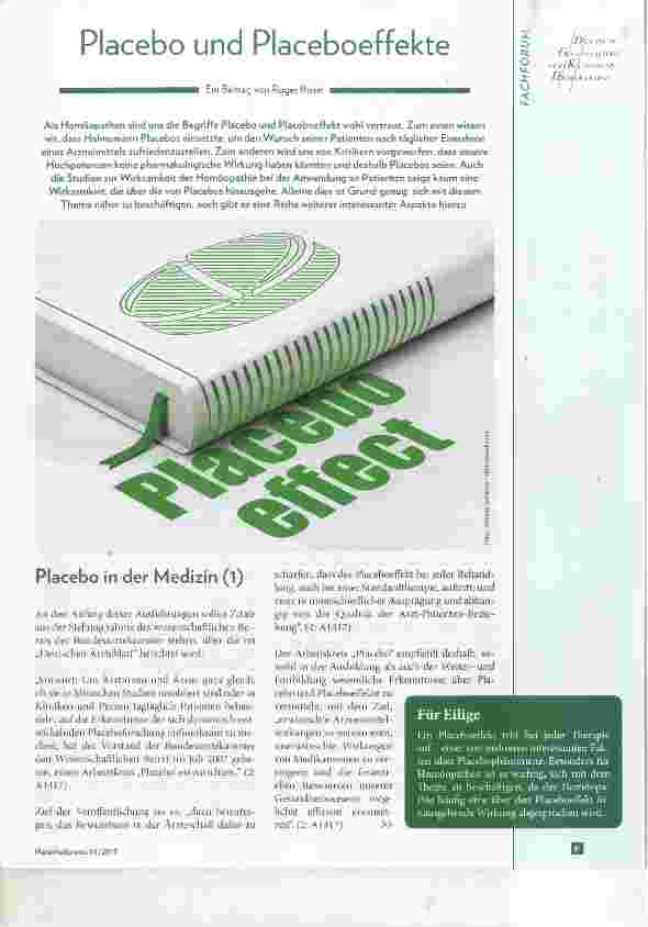 Vorschauseite 1: Placebo und Placeboeffekte