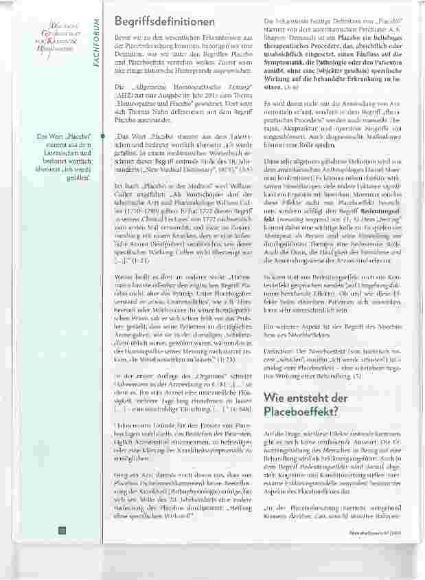 Vorschauseite 2: Placebo und Placeboeffekte