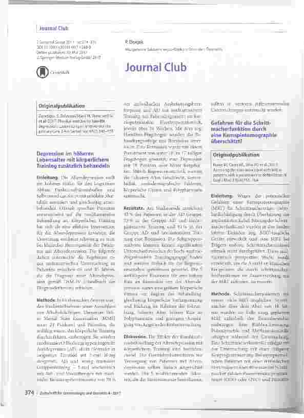 Vorschauseite 1: Journal Club