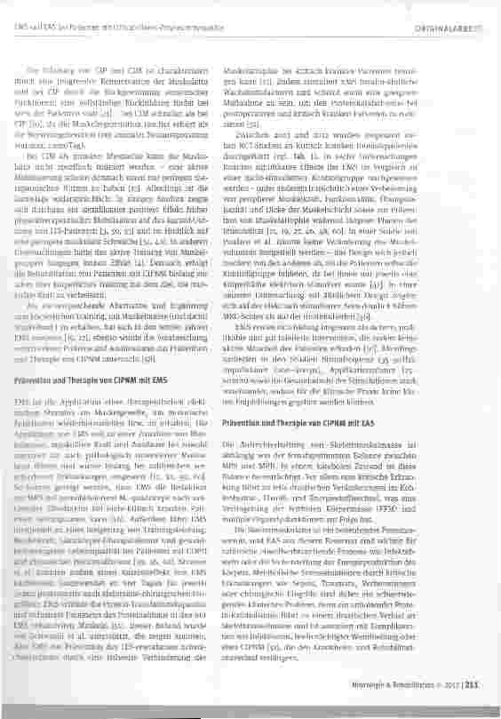 Vorschauseite 3: Elektrische Muskelstimulation (EMS) und essenzielle Aminosäuren (EAS) bei Patienten mit Critical-Illness-Polyneuromyopathie wie ist der aktuelle Forschungsstand?