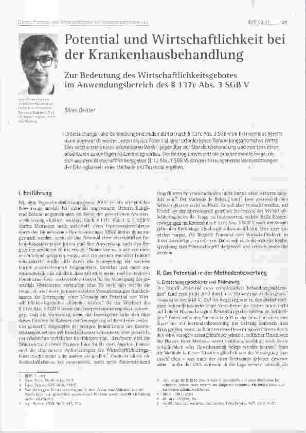 Vorschauseite 1: Potential und Wirtschaftlichkeit bei der Krankenhausbehandlung