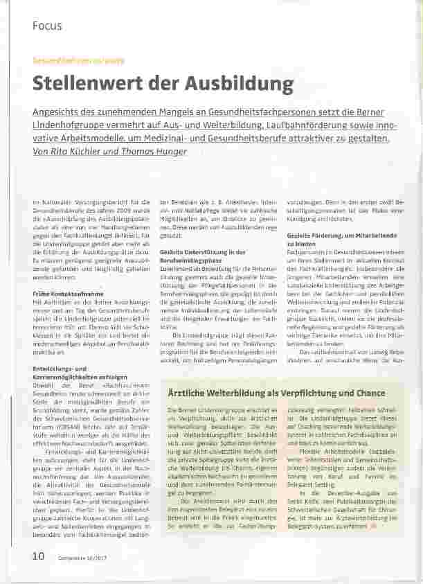 Vorschauseite 1: Stellenwert der Ausbildung
